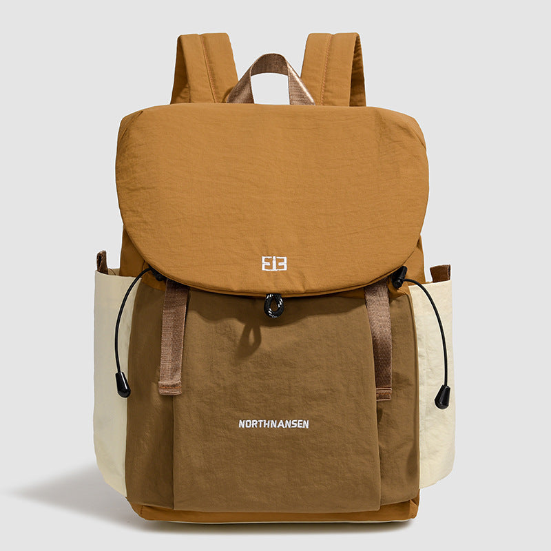 Women's travel backpack orange brown - warm casual style