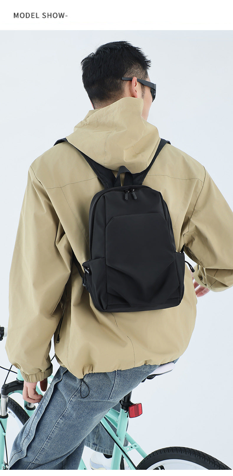 Casual Cross-Border Small Backpack for Men Wholesale Trendy Cool Solid Color Versatile Lightweight Travel Backpack