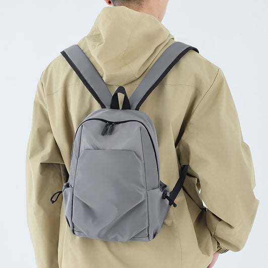 Casual Cross-Border Small Backpack for Men Wholesale Trendy Cool Solid Color Versatile Lightweight Travel Backpack