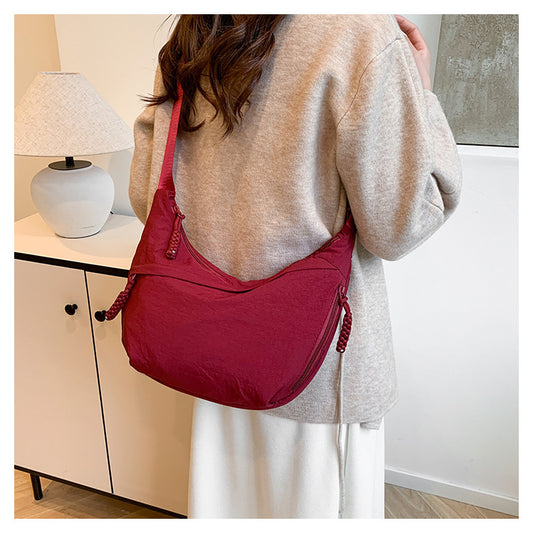 Nylon Dumpling Shoulder Bag - Lightweight Crossbody for Women Everyday Casual