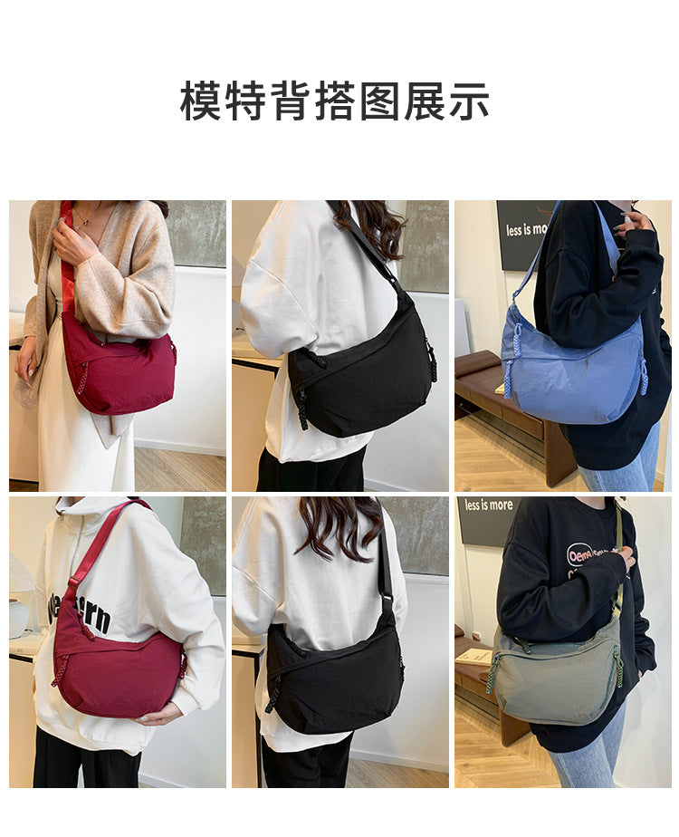 Nylon Dumpling Shoulder Bag - Lightweight Crossbody for Women Everyday Casual