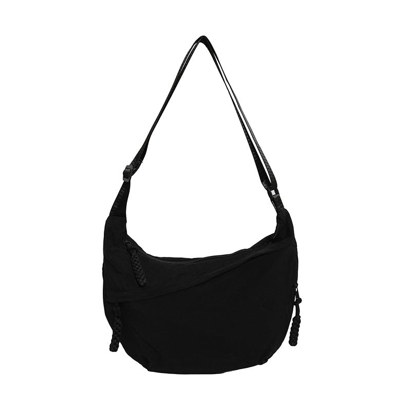 Nylon Dumpling Shoulder Bag - Lightweight Crossbody for Women Everyday Casual Black