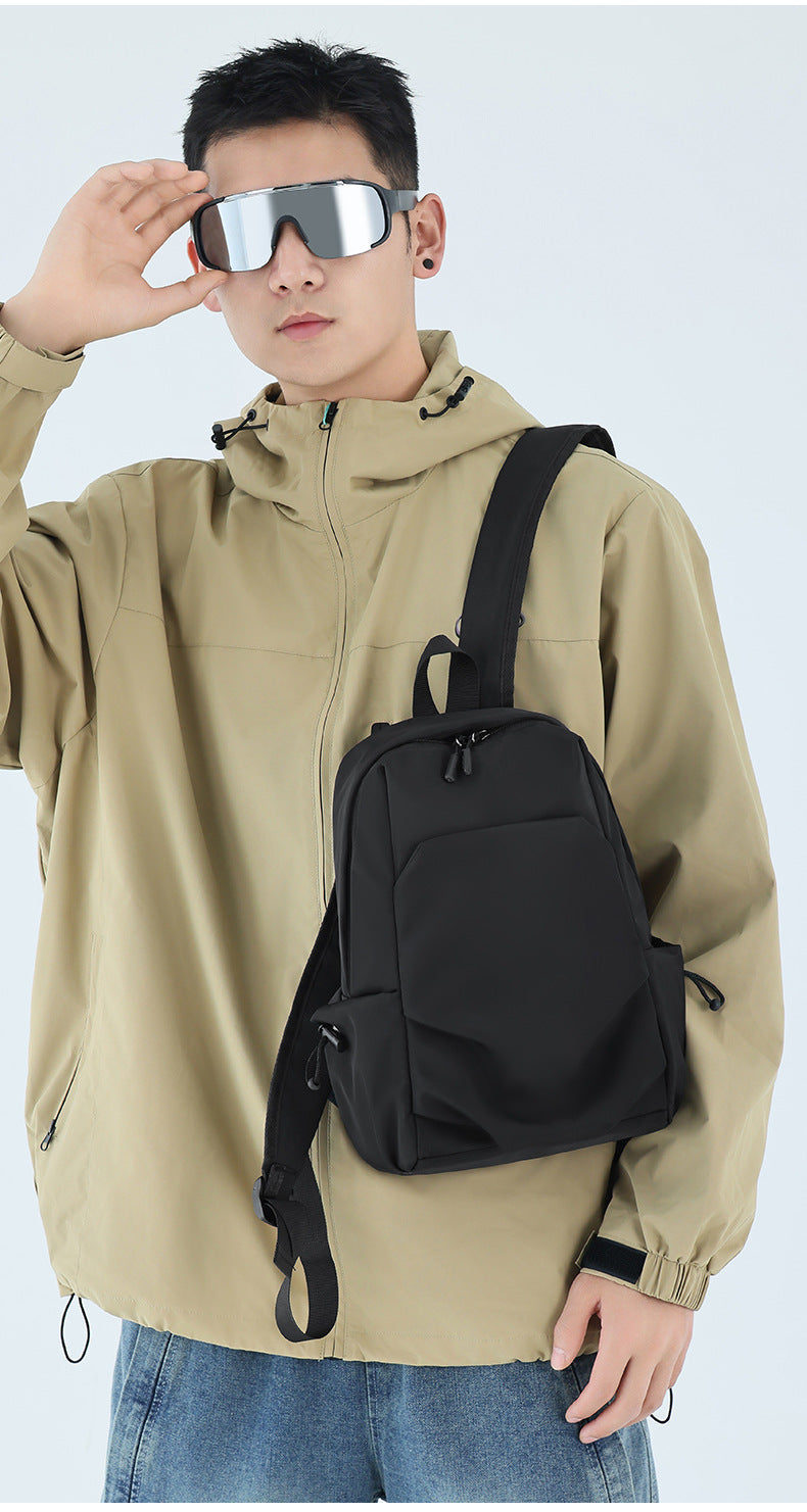 Casual Cross-Border Small Backpack for Men Wholesale Trendy Cool Solid Color Versatile Lightweight Travel Backpack