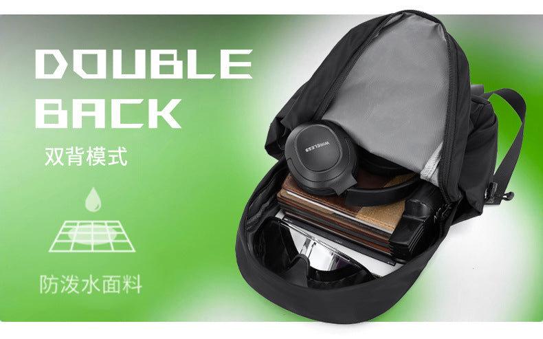 Casual Cross-Border Small Backpack for Men Wholesale Trendy Cool Solid Color Versatile Lightweight Travel Backpack