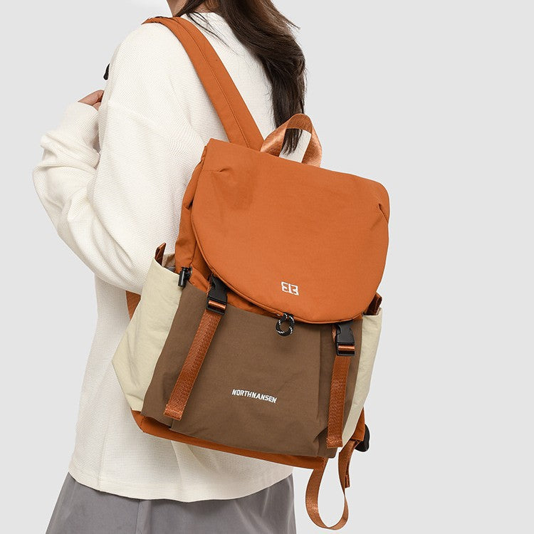 Women's travel backpack front view - large capacity lightweight design