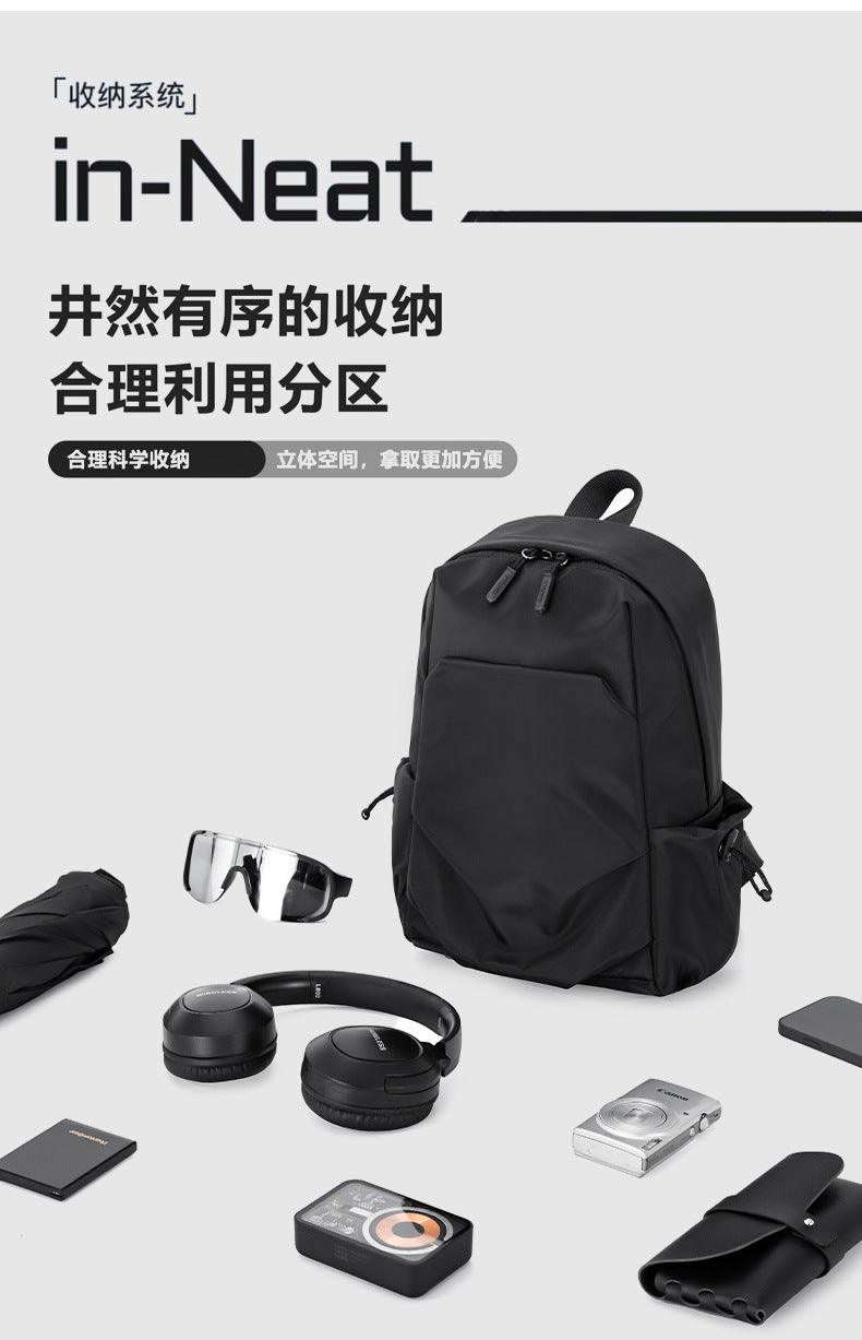 Casual Cross-Border Small Backpack for Men Wholesale Trendy Cool Solid Color Versatile Lightweight Travel Backpack