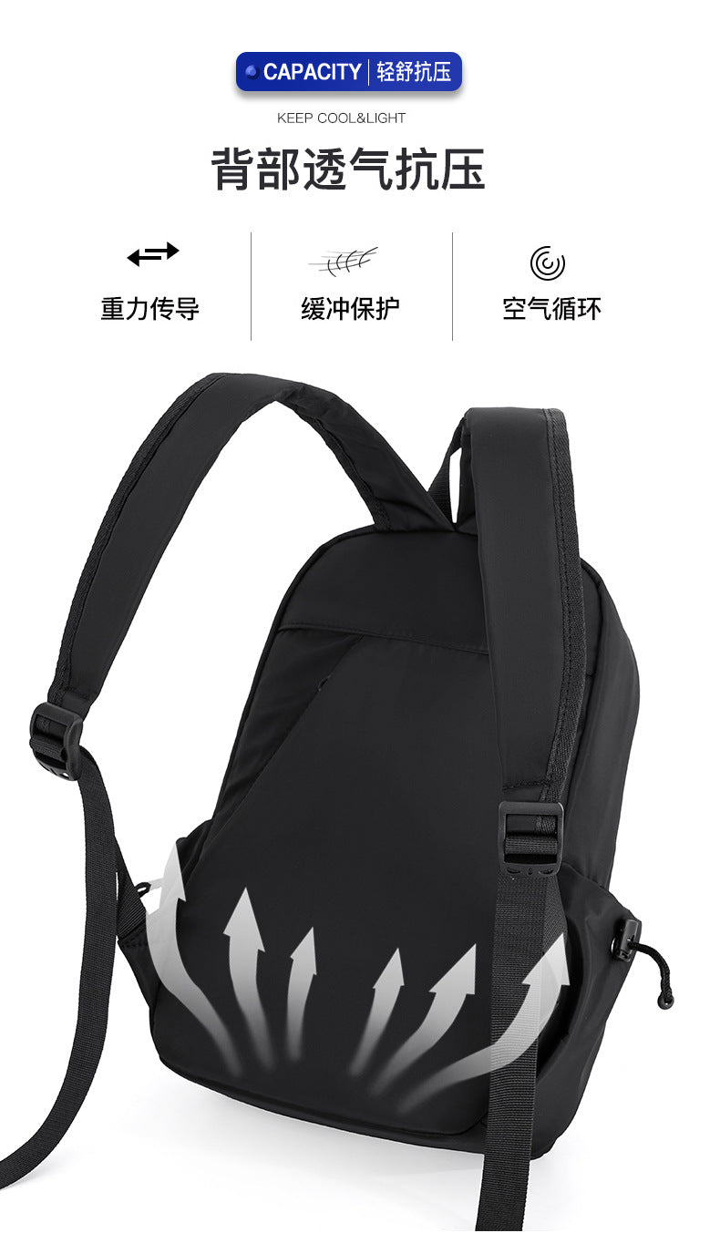 Casual Cross-Border Small Backpack for Men Wholesale Trendy Cool Solid Color Versatile Lightweight Travel Backpack