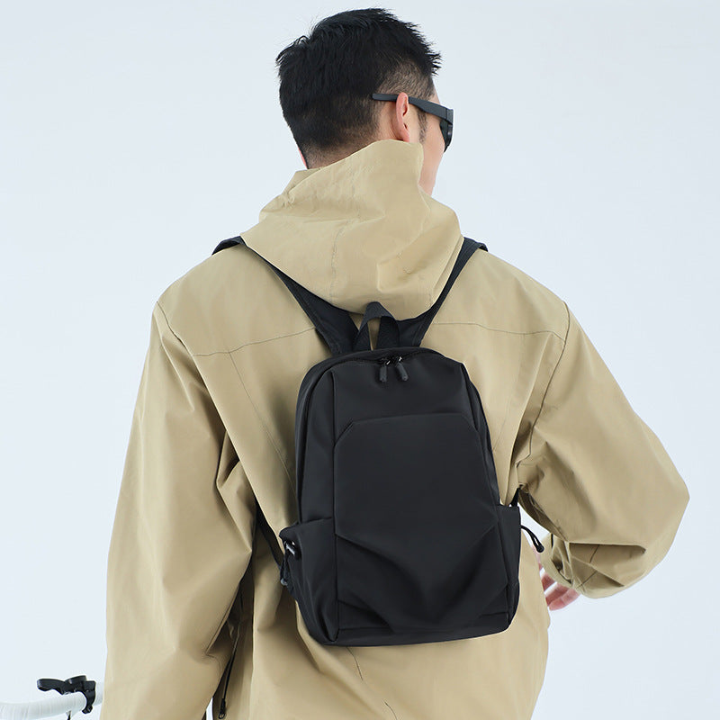 Casual Cross-Border Small Backpack for Men Wholesale Trendy Cool Solid Color Versatile Lightweight Travel Backpack