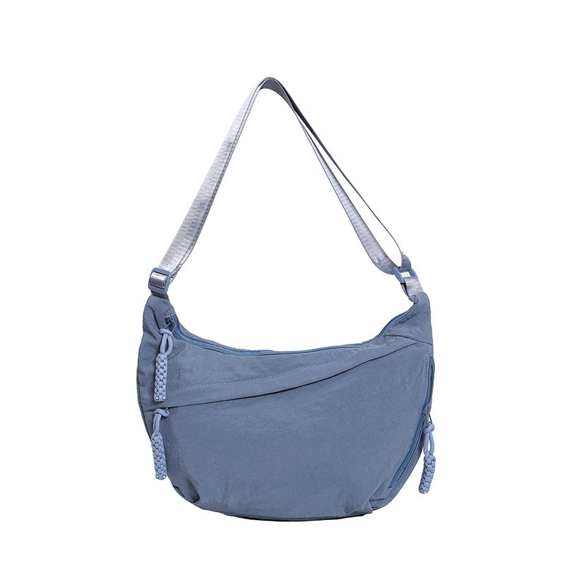 Nylon Dumpling Shoulder Bag - Lightweight Crossbody for Women Everyday Casual Blue