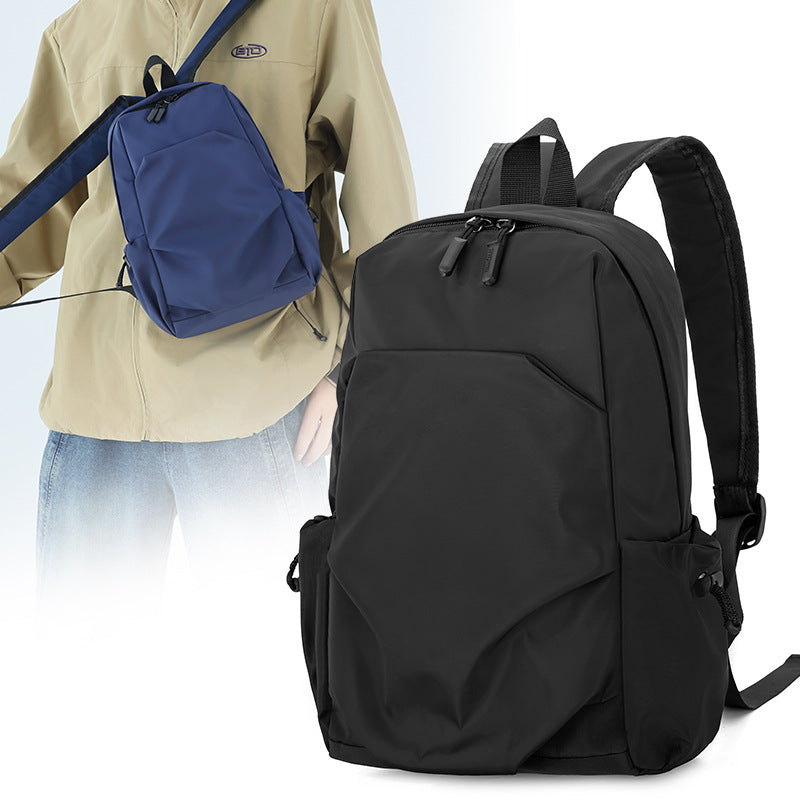Casual Cross-Border Small Backpack for Men Wholesale Trendy Cool Solid Color Versatile Lightweight Travel Backpack