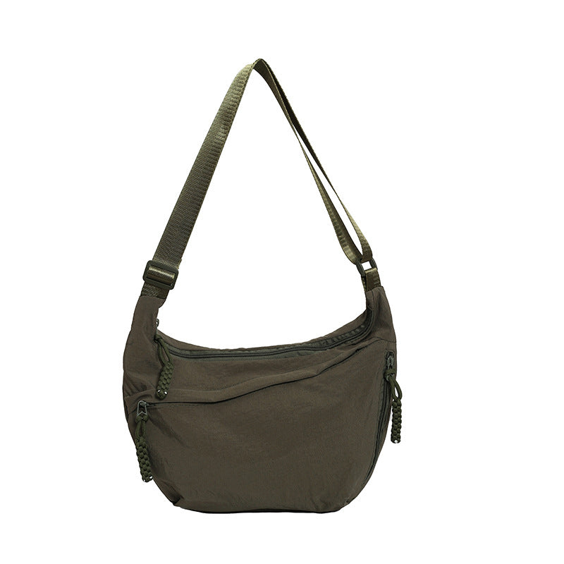 Nylon Dumpling Shoulder Bag - Lightweight Crossbody for Women Everyday Casual Green