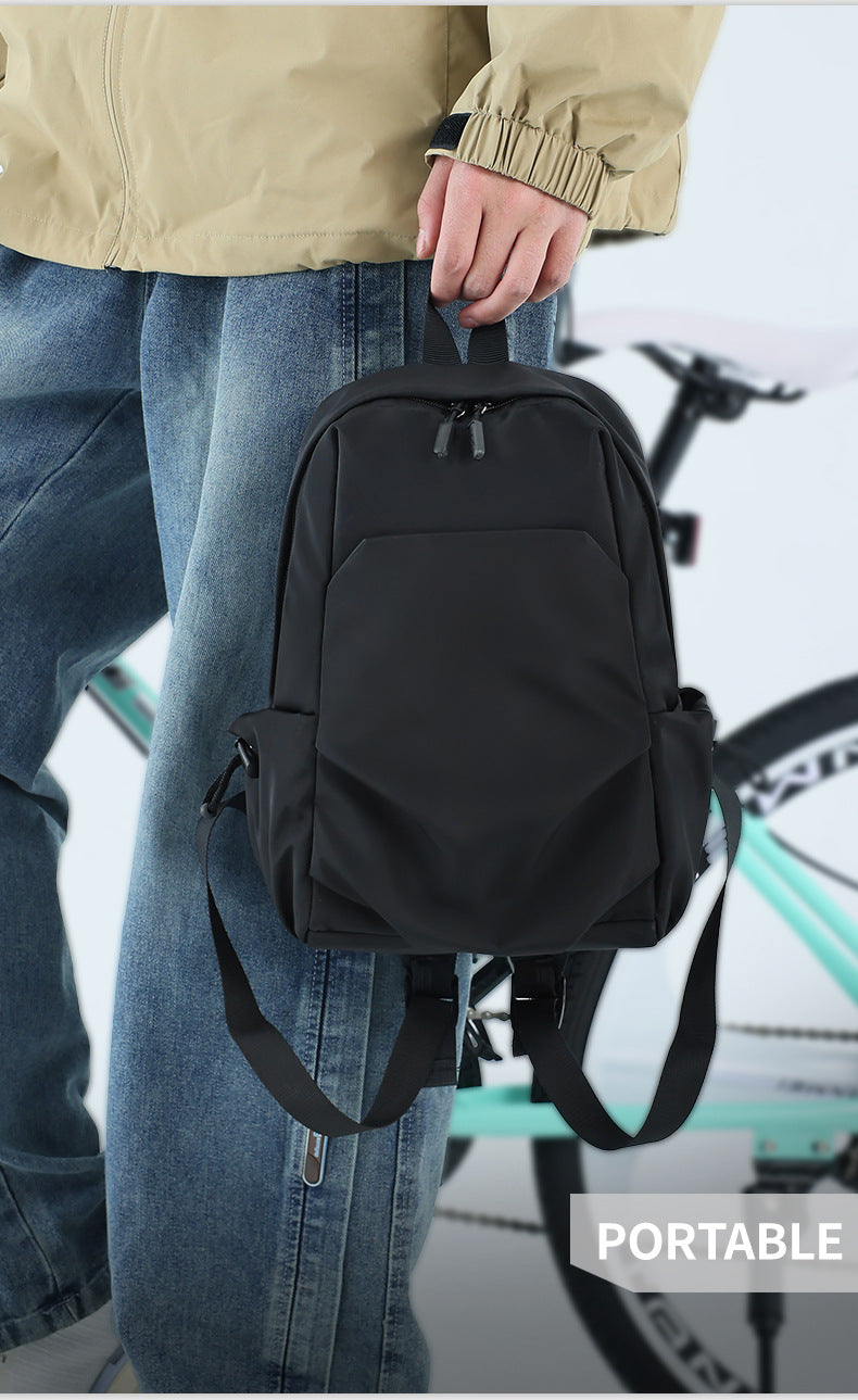 Casual Cross-Border Small Backpack for Men Wholesale Trendy Cool Solid Color Versatile Lightweight Travel Backpack