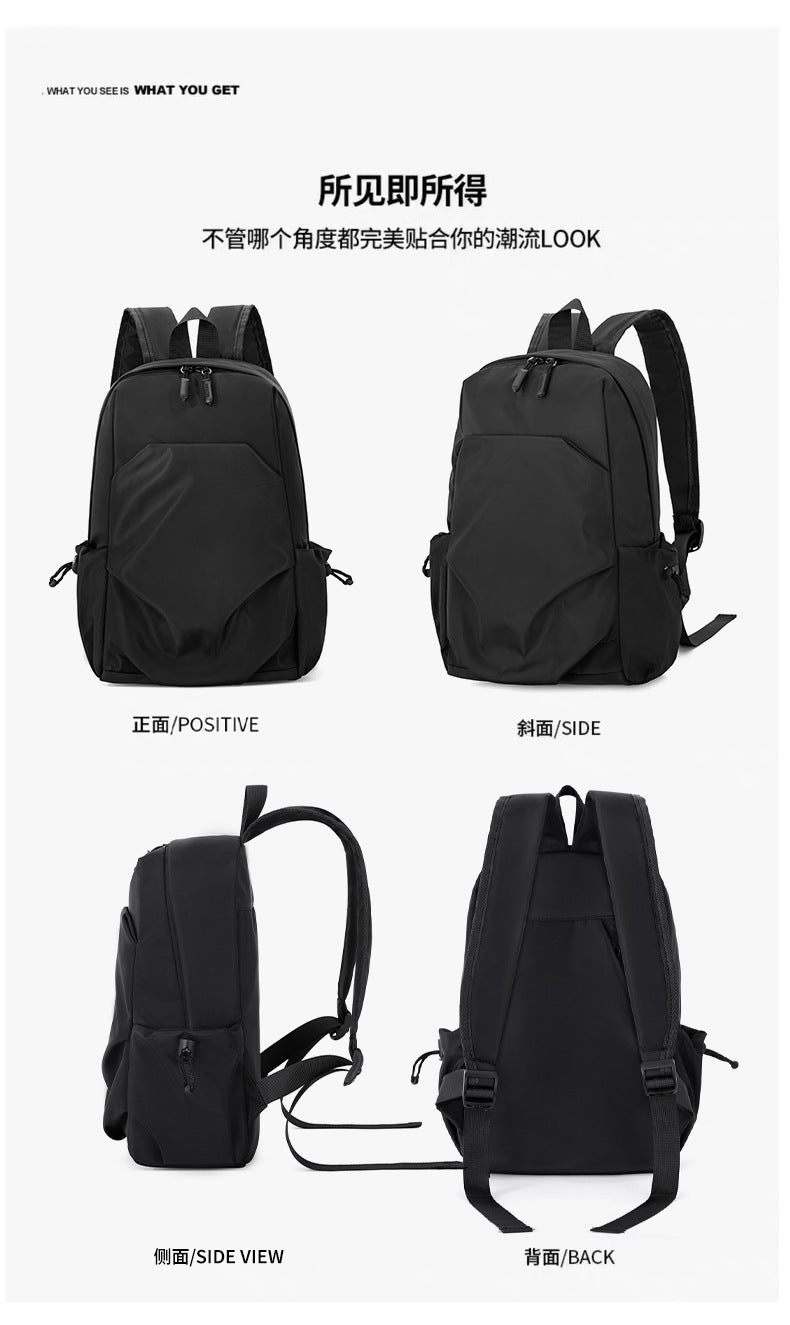 Casual Cross-Border Small Backpack for Men Wholesale Trendy Cool Solid Color Versatile Lightweight Travel Backpack