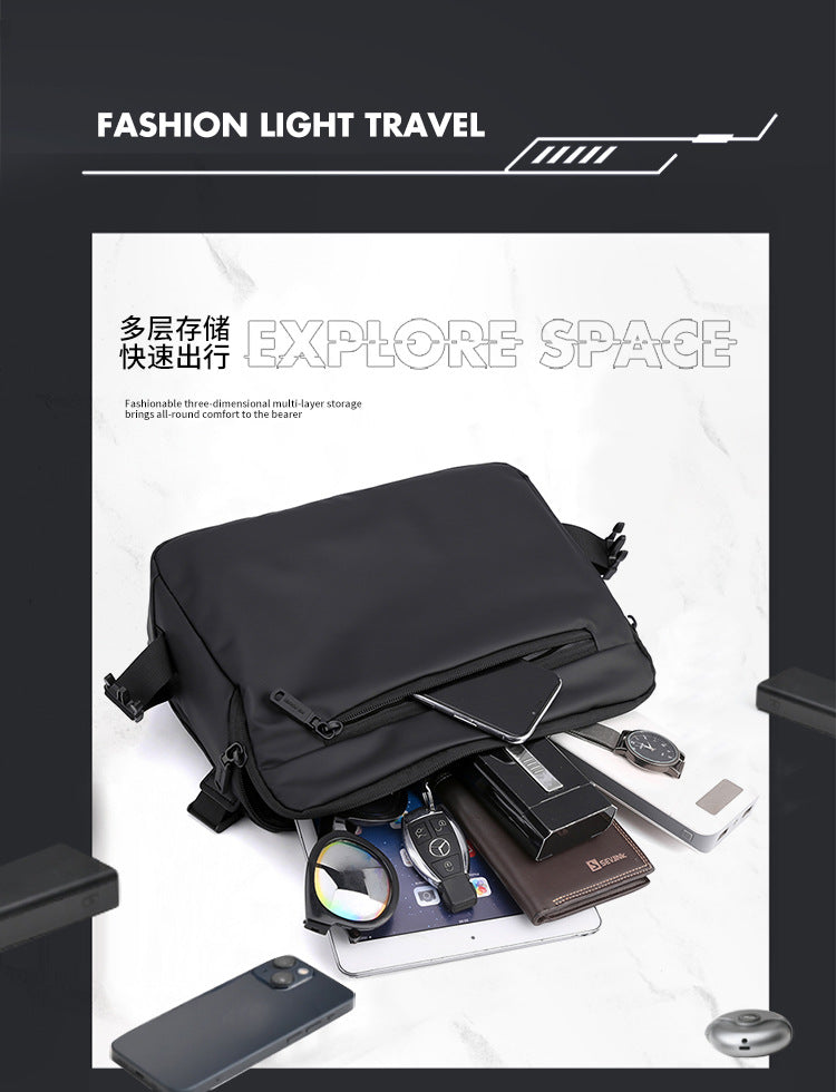 Men's PU leather crossbody bag capacity - spacious interior