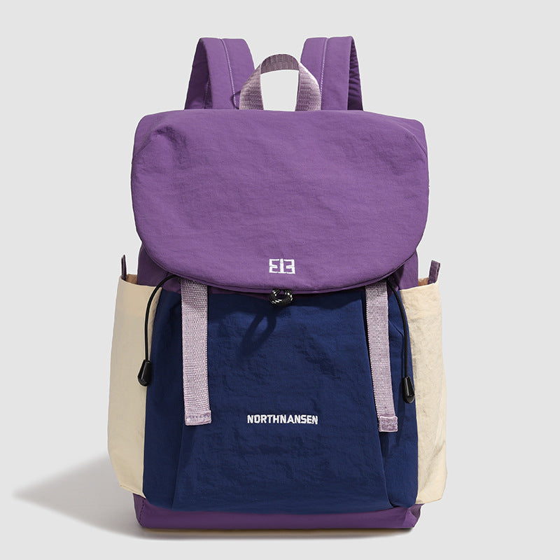 Women's travel backpack purple blue - trendy commuting bag