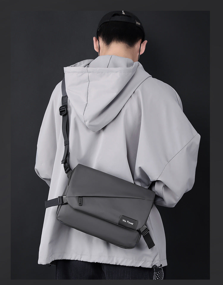 Men's PU leather crossbody bag lifestyle - perfect for business