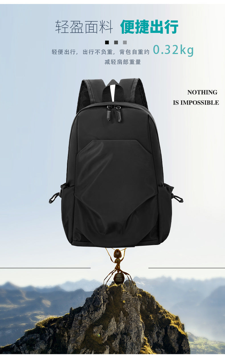 Casual Cross-Border Small Backpack for Men Wholesale Trendy Cool Solid Color Versatile Lightweight Travel Backpack