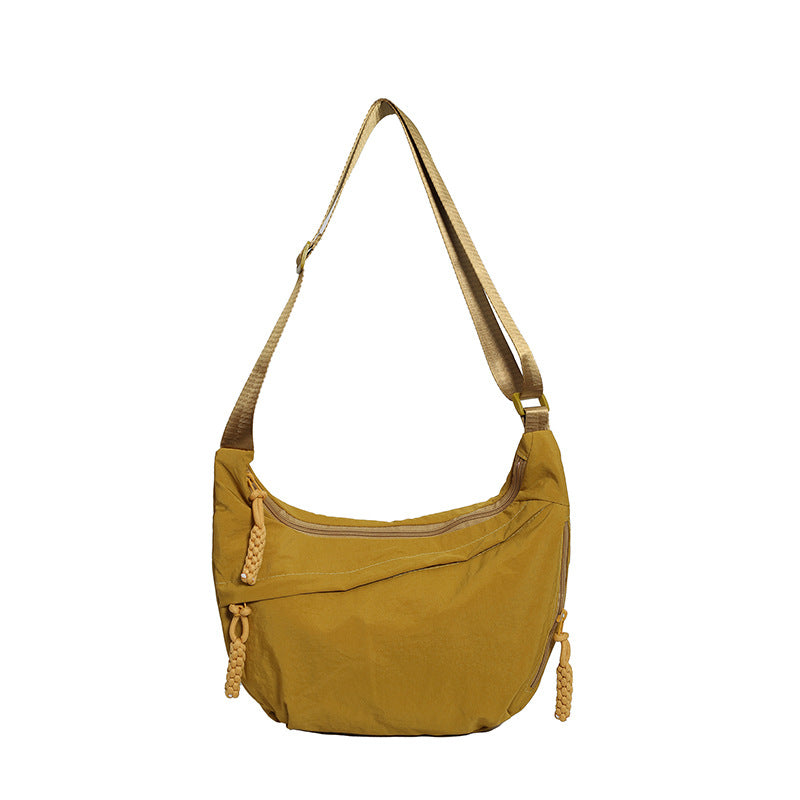 Nylon Dumpling Shoulder Bag - Lightweight Crossbody for Women Everyday Casual Yellow