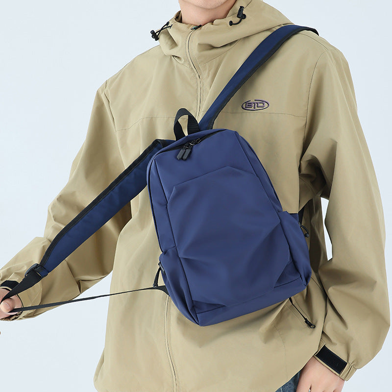 Casual Cross-Border Small Backpack for Men Wholesale Trendy Cool Solid Color Versatile Lightweight Travel Backpack