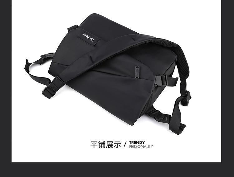 Men's PU leather crossbody bag worn - practical daily carry