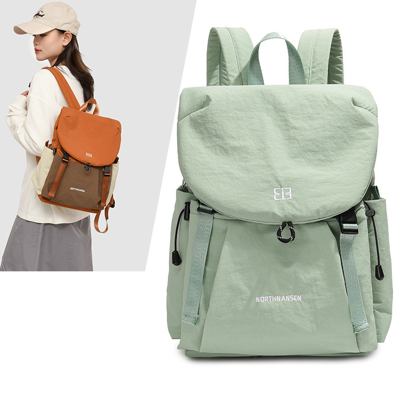 Women's travel backpack green - casual outdoor commuting bag