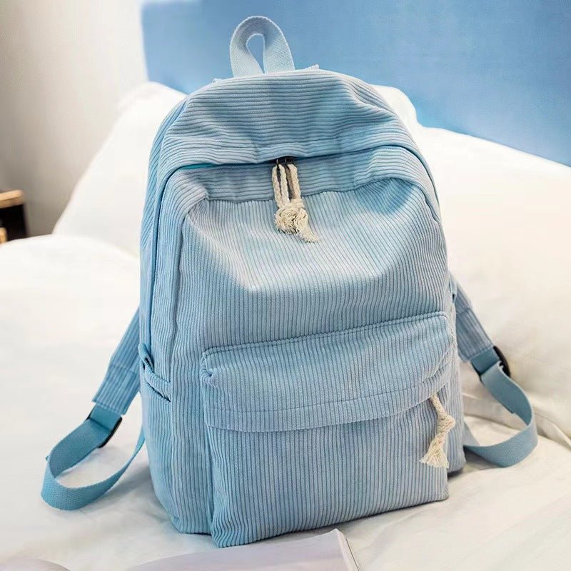 College style backpack blue - trendy high school bag