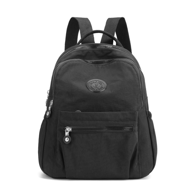 Women's nylon oxford backpack black - classic everyday backpack