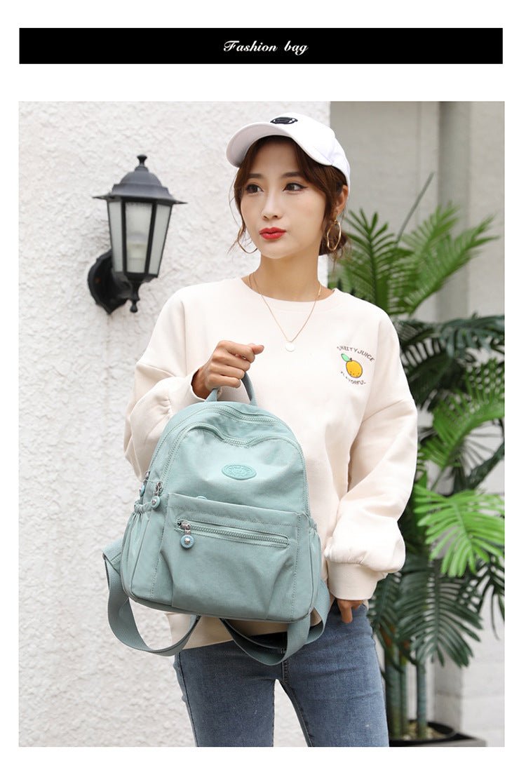 Women's nylon oxford backpack features - lightweight and functional