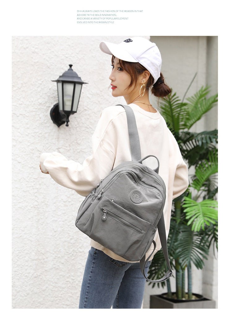 Women's nylon oxford backpack compartment - organized pockets