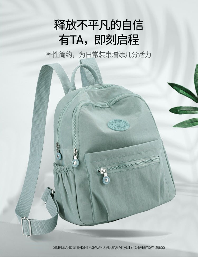 Women's nylon oxford backpack strap detail - comfortable padding